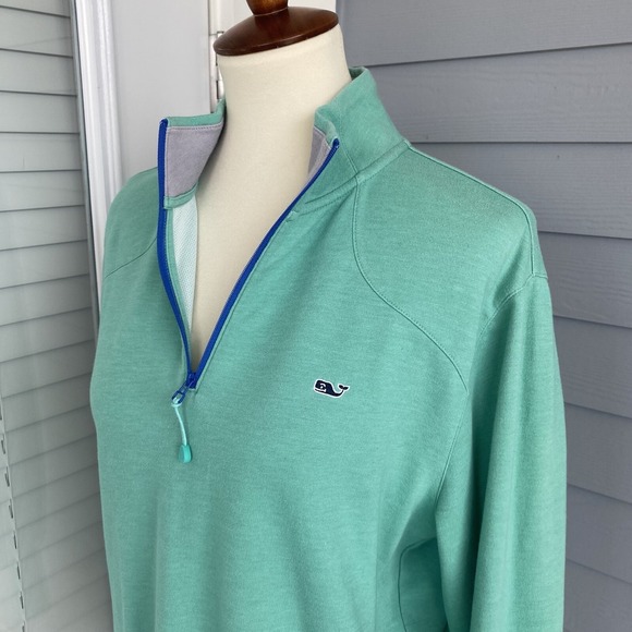 Vineyard Vines Other - Vineyard Vines Men Pullover M Quarter Zip Knit Long Sleeve Green Cotton Blend